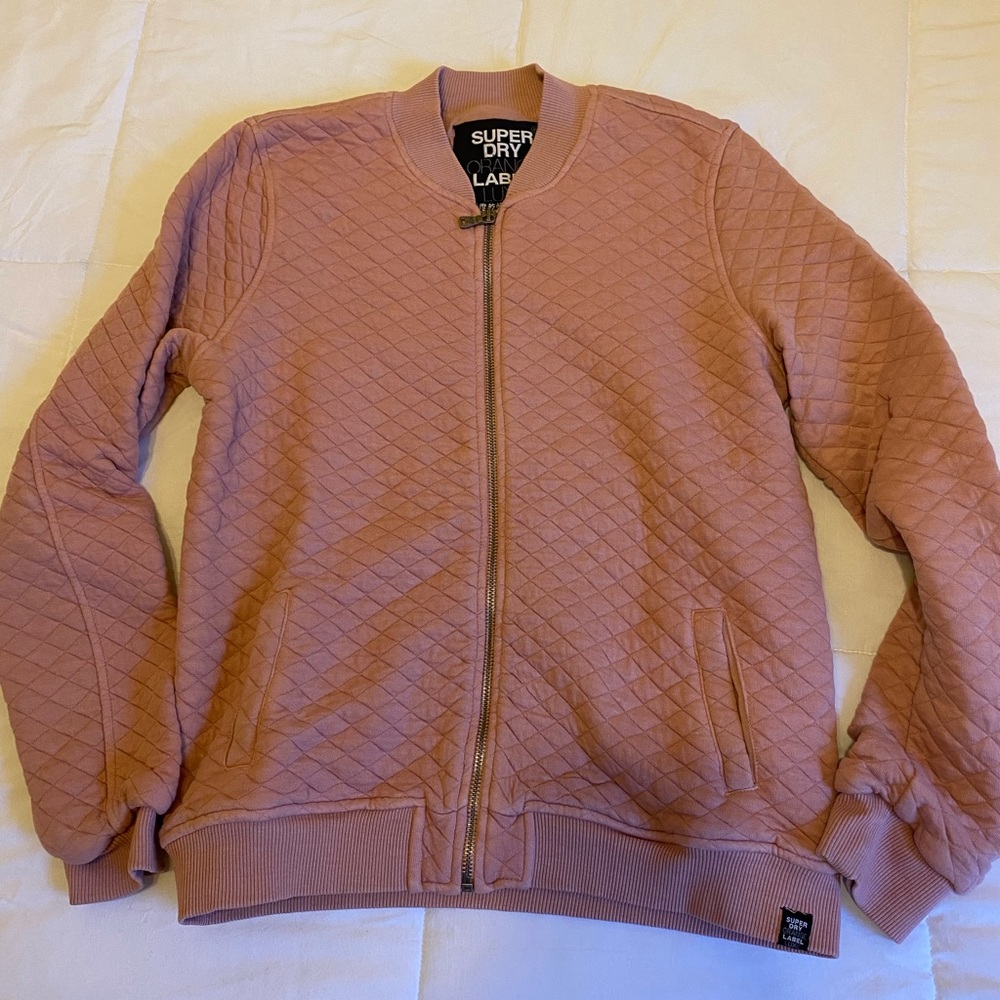 EUC Sundry Luxe Label Quilted Knit Pink Bomber Sm